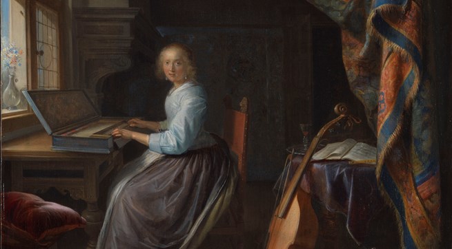 Gerrit Dou , A Woman Playing A Clavichord _carousel (1)