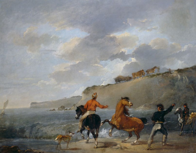Sea Shore with Rearing Horse