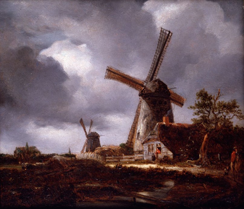 Landscape with Windmills near Haarlem, after Jacob van Ruisdael