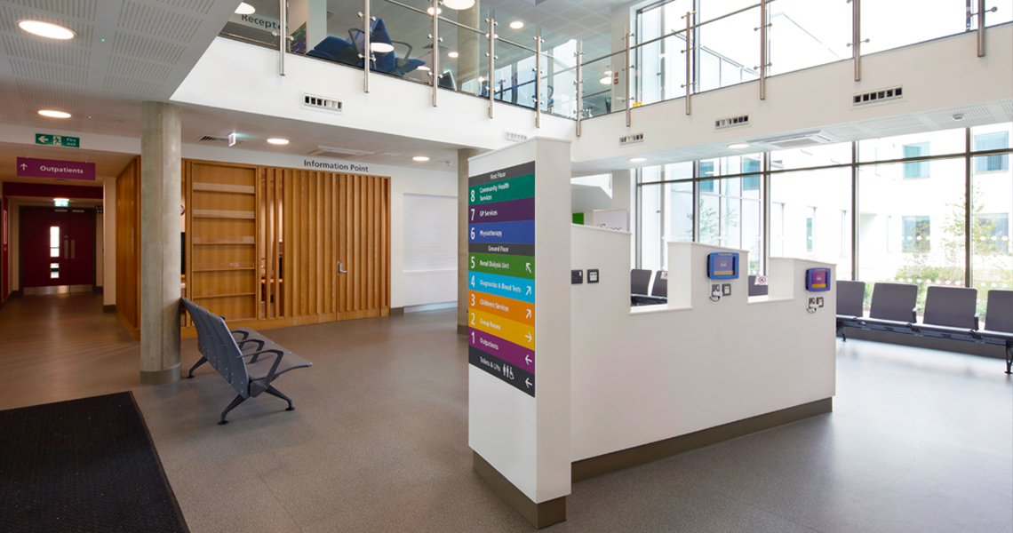 Tessa Jowell Health Centre's reception area