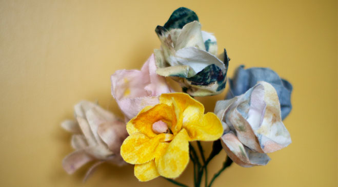 Hand Dyed Fabric Flowers