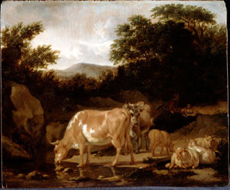 Cows and Sheep in a Wood