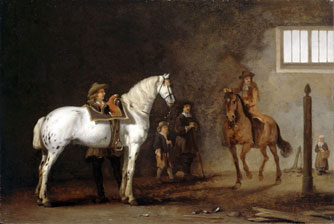 White Horse in a Riding School