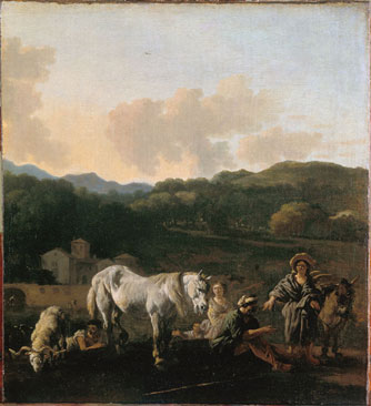 Peasants and a White Horse