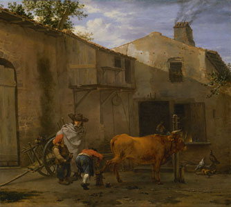A Smith shoeing an Ox