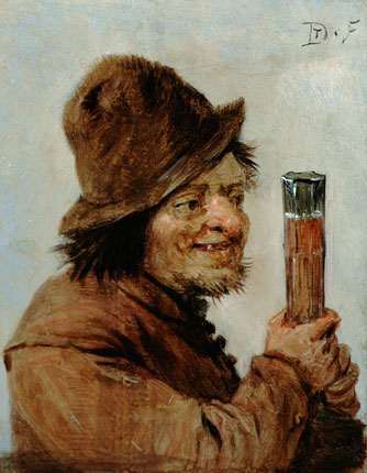 A Peasant holding a Glass