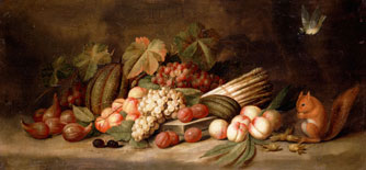 Still Life with Fruit and a Squirrel