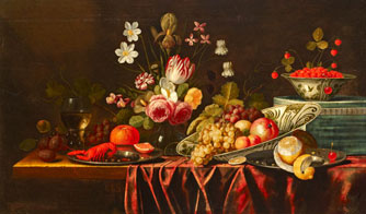 Still Life with Fruit, Flowers and Crayfish