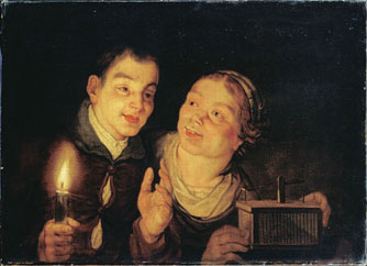 Boy with a Candle and Girl with a Mousetrap