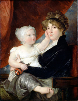 Mrs Benjamin West II with her son Benjamin West III