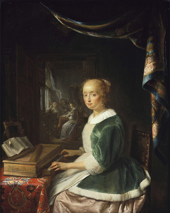 Gerrit Dou , Young Lady Playing The Virginal _web
